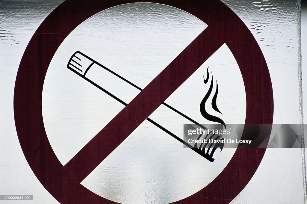 "No smoking" sign, close-up