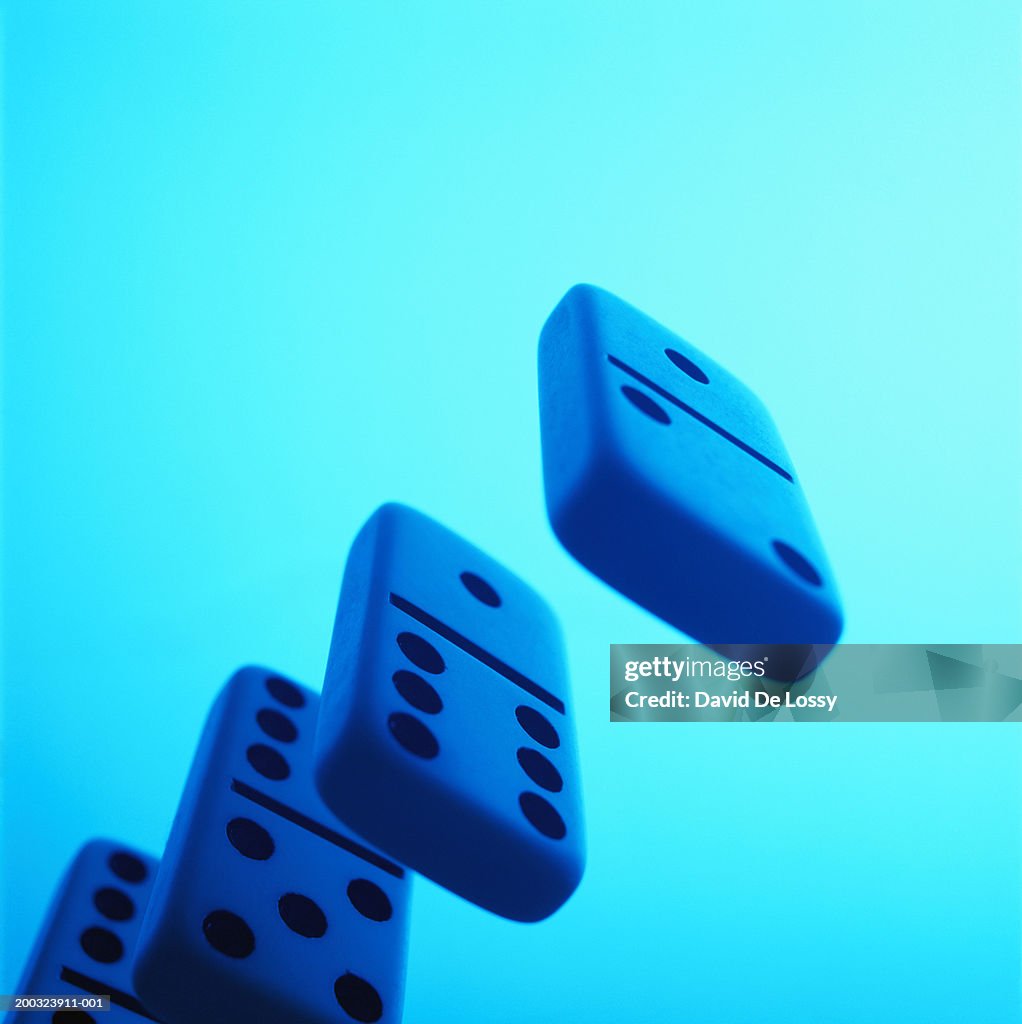 Row of dice, low angle view