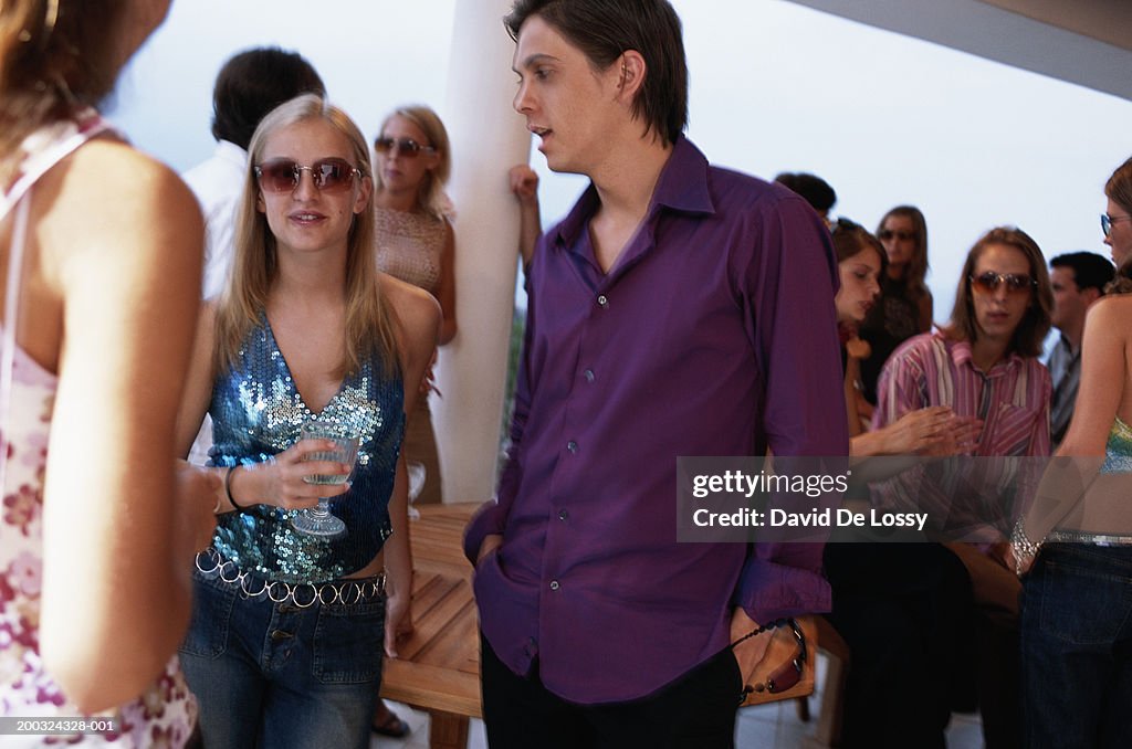 Group of people partying, outdoors