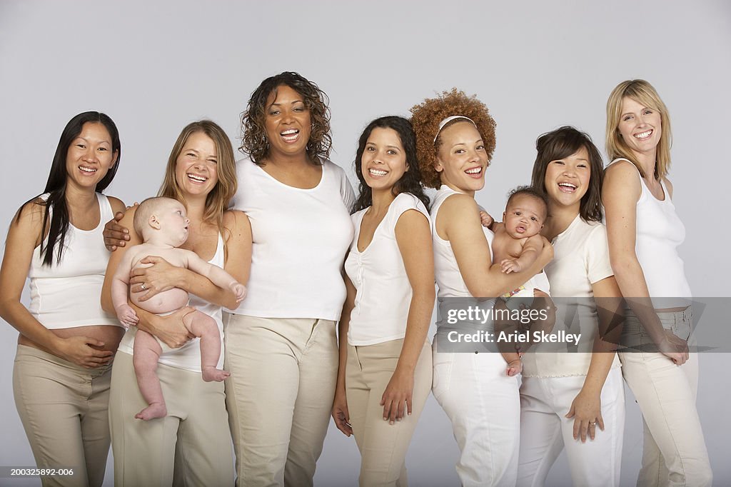 Group of multi-generational family, smiling, portrait