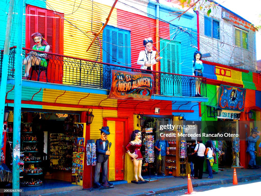 La Boca , Buenos Aires neighbourhood , colorful houses, tourism Argentina. Caminito pedestrian street.