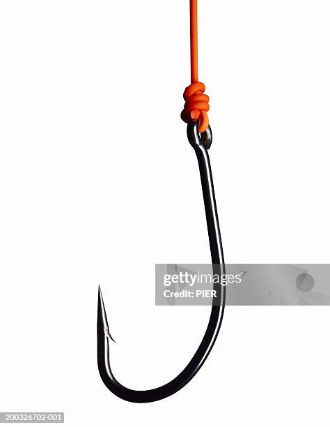 fishing hook, close up - fishing hook stock-fotos und bilder