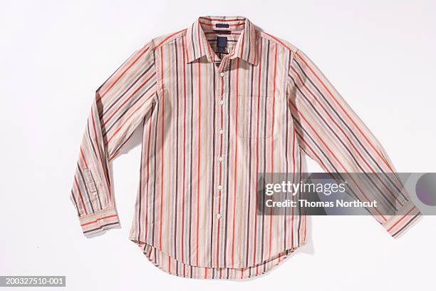 button down shirt - striped shirt stockfoto's en -beelden