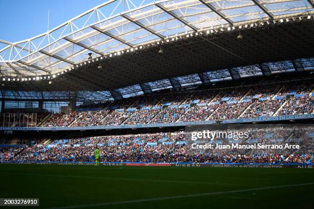 General view inside the stadium during the LaLiga EA Sports match between Real Sociedad and CA Osasuna at Reale Arena on February 10, 2024 in San...