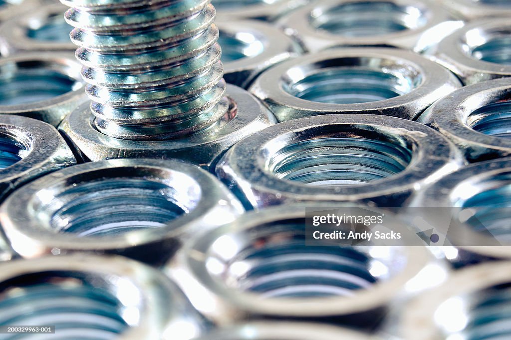 Hex bolts showing threading