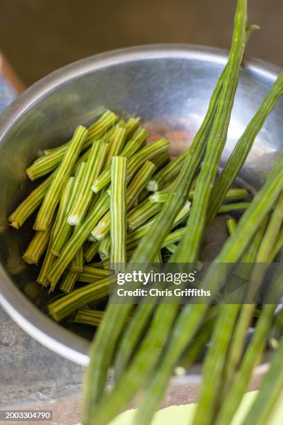 filipino food, tarlac city, central luzon, philippines - moringa oleifera stockfoto's en -beelden