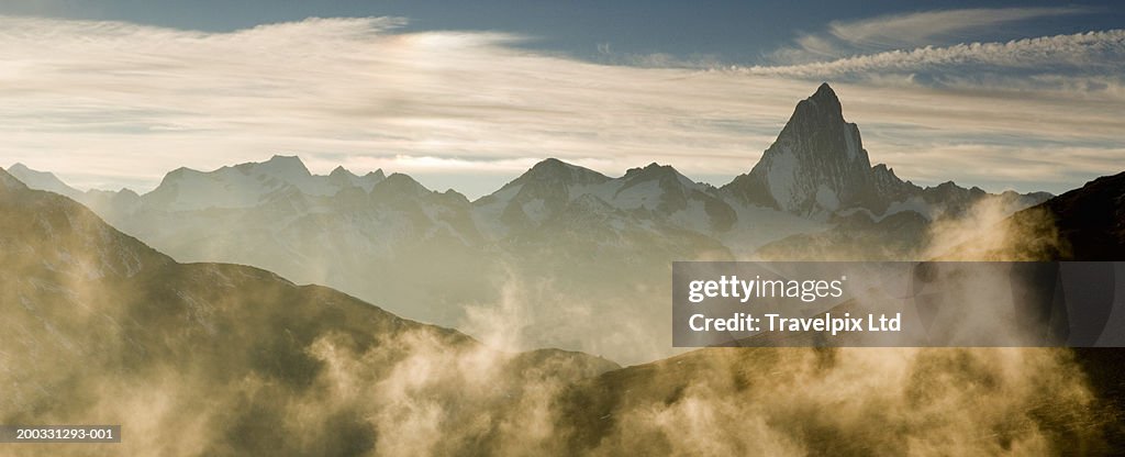 Switzerland, Bernese Oberland, Swiss Alps, sunset (digital composite)