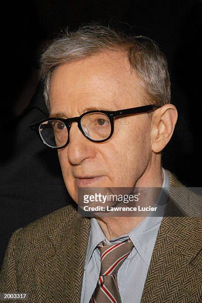 Author Woody Allen arrives at the afterparty for opening night of Woody Allen's new play Writers Block May 15 at Metronome in New York City.