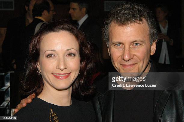 Actors Bebe Neuwirth and Paul Reiser arrive at the afterparty for opening night of Woody Allen's new play Writers Block May 15, 2003 at Metronome in...