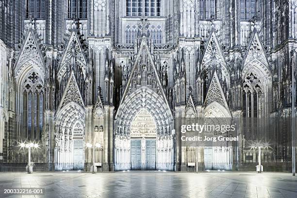 germany, north rhineland-westphalia, cologne cathedral, night - cologne cathedral stock pictures, royalty-free photos & images