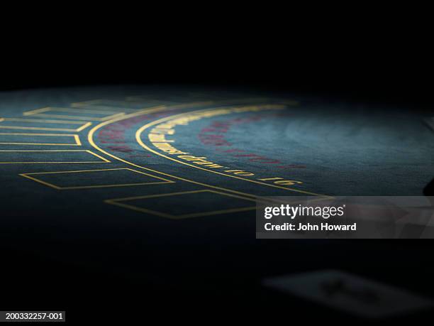 empty blackjack table, close-up - poker table stock pictures, royalty-free photos & images