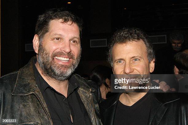 Actors Skip Sudduth and Paul Reiser arrive at the afterparty for opening night of Woody Allen's new play Writers Block May 15, 2003 at Metronome in...