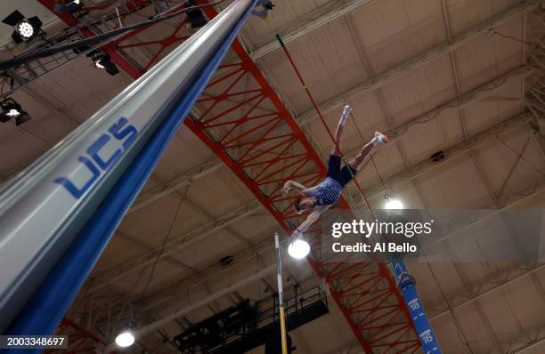 Chris Nilsen competes in the Men's Pole Vault during the 116th Millrose Games at The Armory Track on February 11, 2024 in New York City.