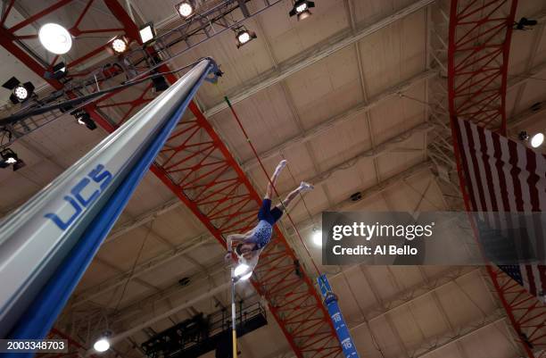 Chris Nilsen competes in the Men's Pole Vault during the 116th Millrose Games at The Armory Track on February 11, 2024 in New York City.