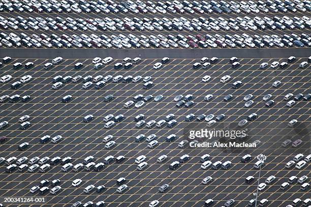 parking lot, aerial view - alex grey stock-fotos und bilder