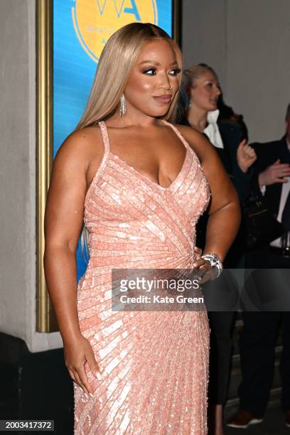 Marisha Wallace attends the WhatsOnStage Awards 2024 at the London Palladium on February 11, 2024 in London, England.