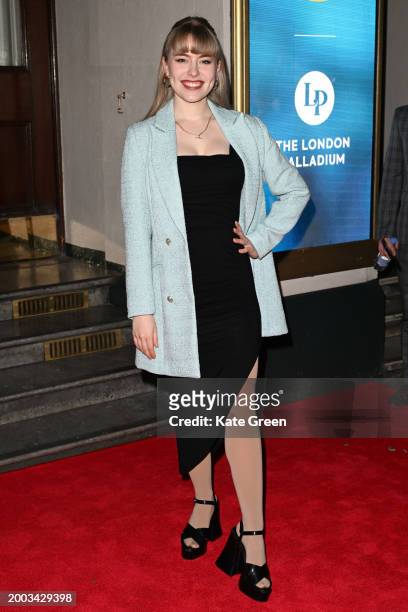 Abbie Budden attends the WhatsOnStage Awards 2024 at the London Palladium on February 11, 2024 in London, England.