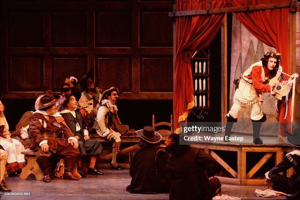 Actors performing scene from Cyrano de Bergerac