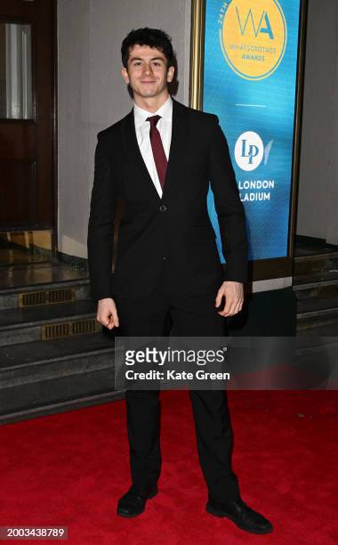 Tobias Turley attends the WhatsOnStage Awards 2024 at the London Palladium on February 11, 2024 in London, England.