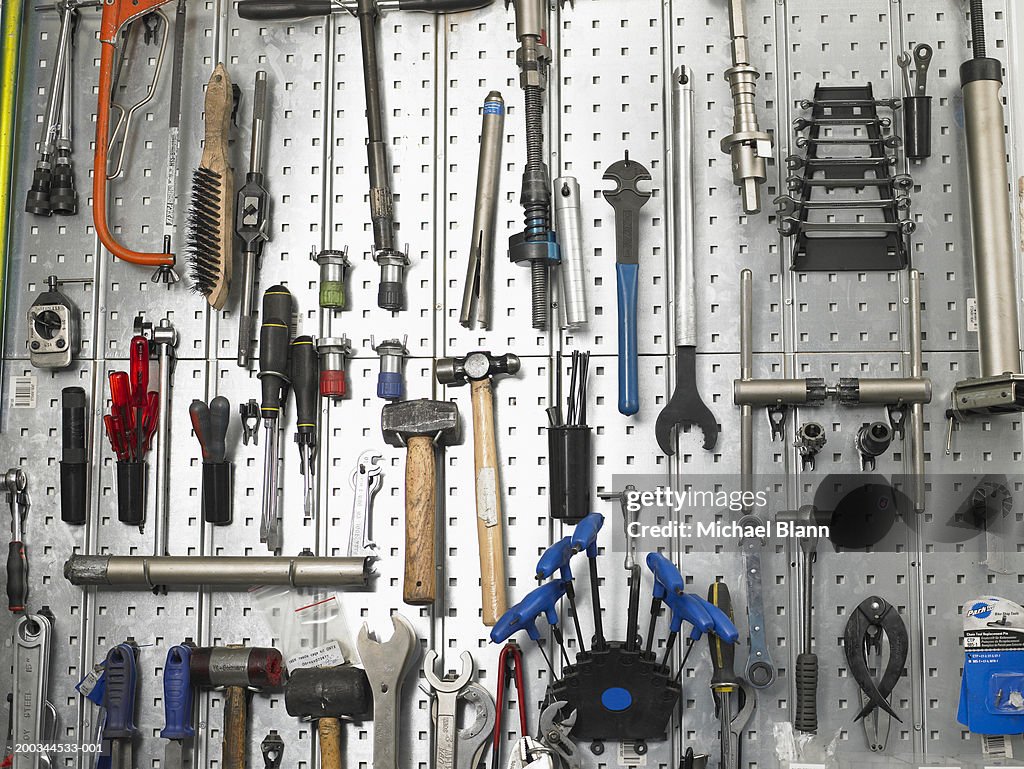 Tools hanging from wall