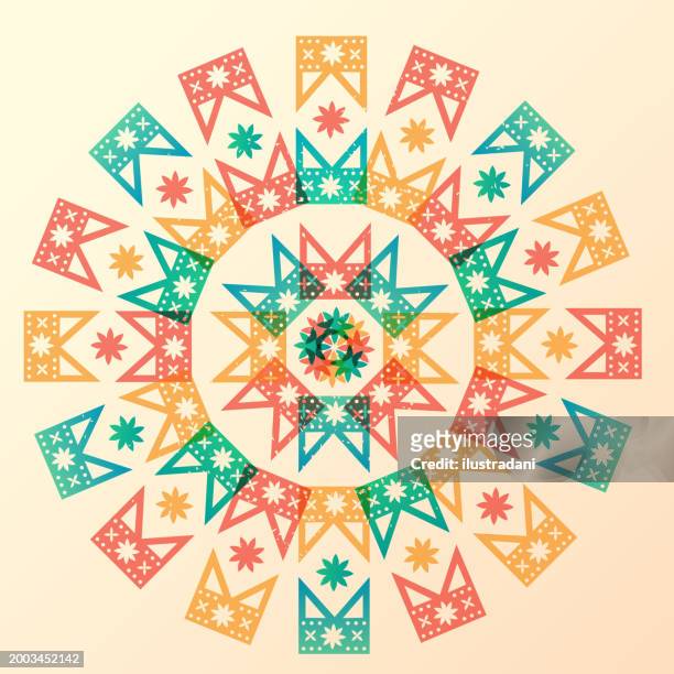 festa junina mosaic in risograph style - festa stock illustrations
