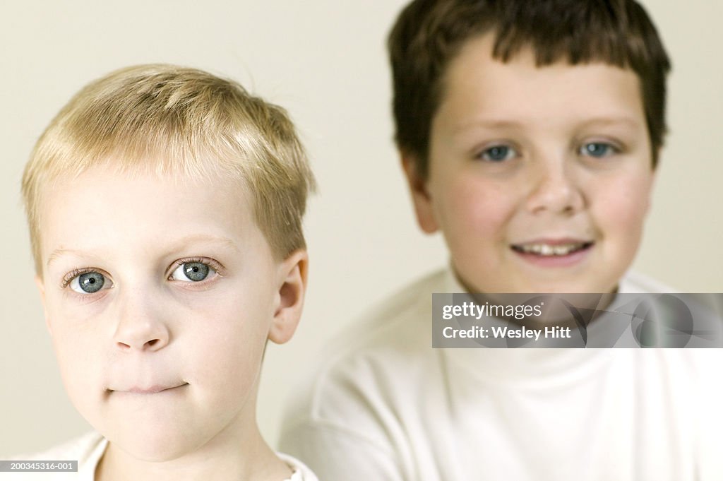 Two brothers (5-12) portrait (focus on foreground)