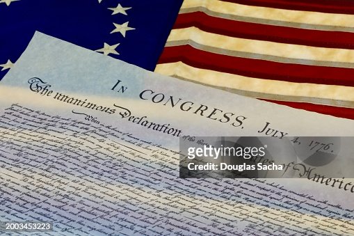 USA flag - Declaration of Independence