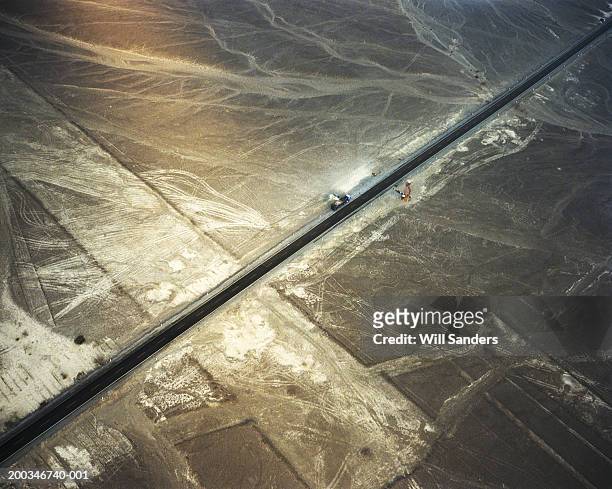 peru, nazca, pan-american highway, aerial view - pan american highway stock pictures, royalty-free photos & images