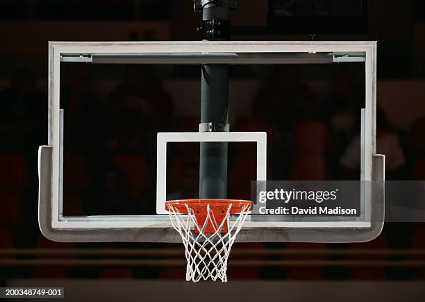 basketball hoop, net and backboard, close-up - canasta de baloncesto fotografías e imágenes de stock