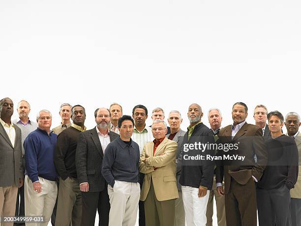 group of mature men, portrait - large group of people serious stock pictures, royalty-free photos & images