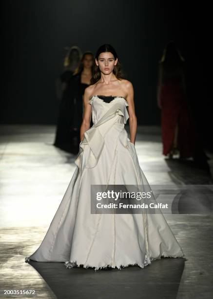 Model walks the runway at the Jason Wu fashion show during New York Fashion Week: The Shows on February 11, 2024 in New York City.
