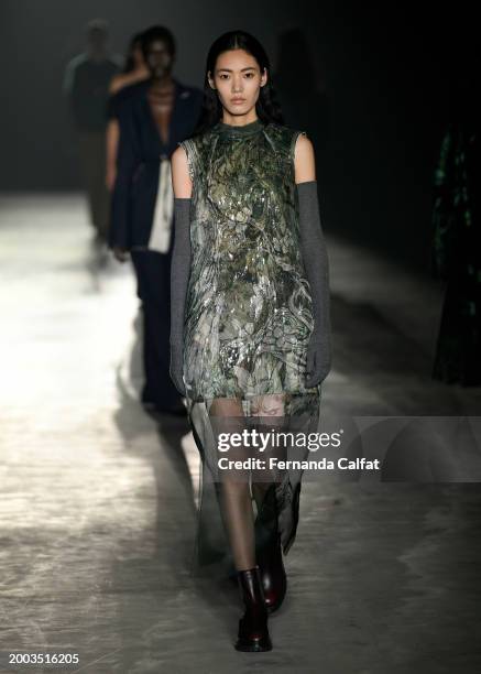 Model walks the runway at the Jason Wu fashion show during New York Fashion Week: The Shows on February 11, 2024 in New York City.