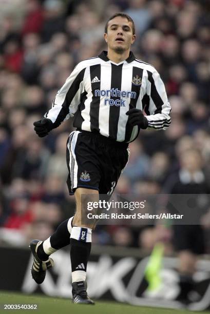 December 19: Laurent Robert of Newcastle United running during the Premier League match between Liverpool and Newcastle United at Anfield on December...