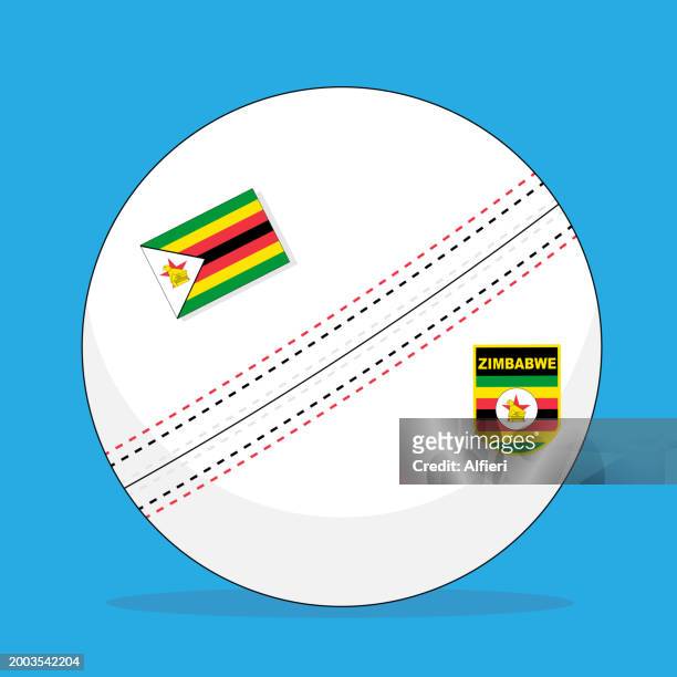 ilustrações, clipart, desenhos animados e ícones de bola de críquete do zimbábue - bandeira de zimbabué