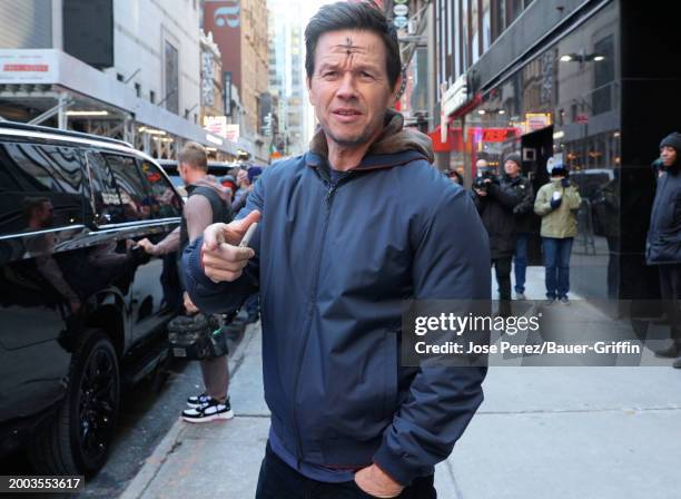 Mark Wahlberg is seen at "Good Morning America" on February 14, 2024 in New York City.