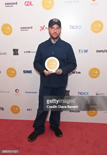 Jamie Lloyd poses in the Winners Room at The 24th Annual WhatsOnStage Awards 2024 at The London Palladium on February 11, 2024 in London, England.