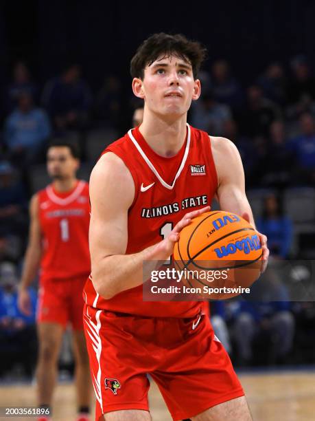 Illinois State Redbirds Guard Johnny Kinziger goes 9 of 11 from the free throw line to seal the win in a Missouri Valley Conference matchup with the...