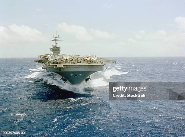 uss dwight d. eisenhower aircraft carrier - aircraft carrier stock pictures, royalty-free photos & images