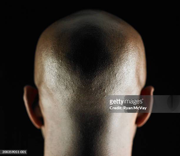bald man, rear view, close-up - balding fotografías e imágenes de stock