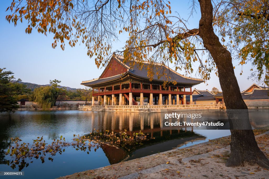 Gyeongbokgung Palace in Autumn Scene in Seoul
