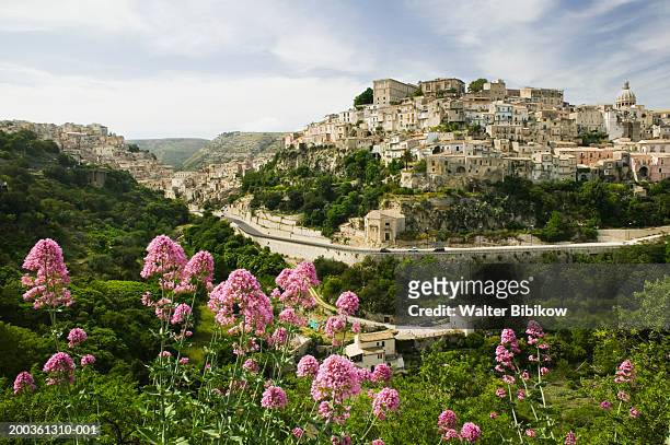 italy, sicily, ragusa skyline - ragusa sicily stock pictures, royalty-free photos & images