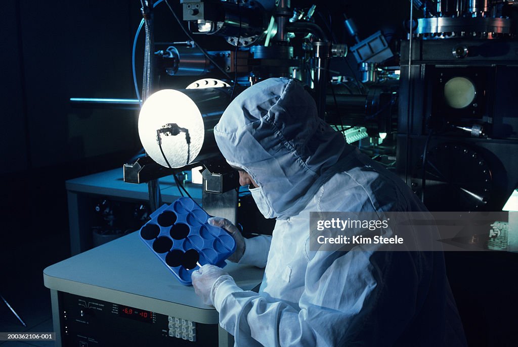 Particle beam chip etching