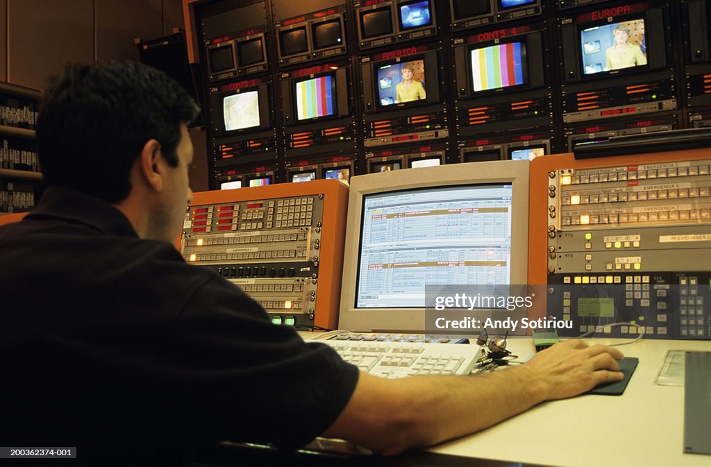 Tv Studios Digital Transmission Room Operator High-Res Stock Photo ...