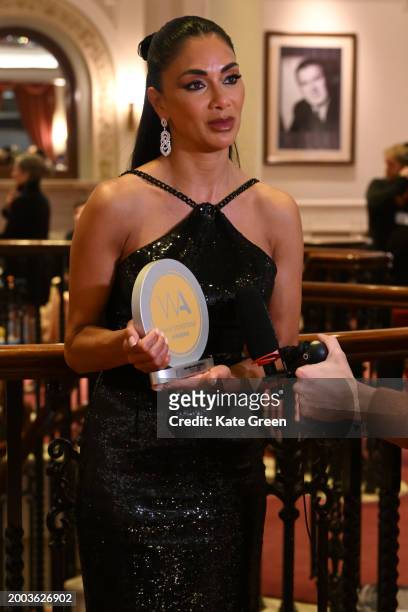 Nicole Scherzinger inside the WhatsOnStage Awards 2024 Winners Room at the London Palladium on February 11, 2024 in London, England.