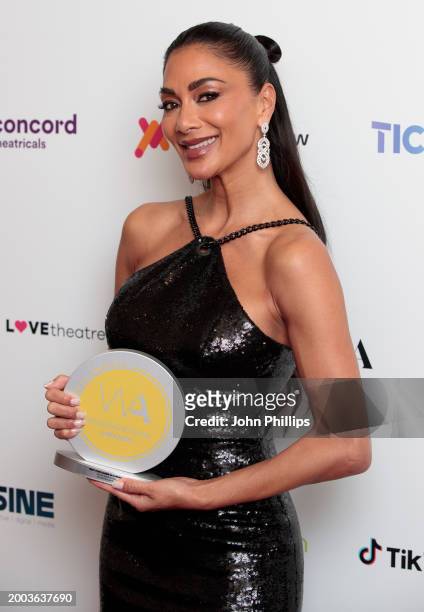 Nicole Scherzinger seen during the WhatsOnStage Awards 2024 Winners Room at the London Palladium on February 11, 2024 in London, England.