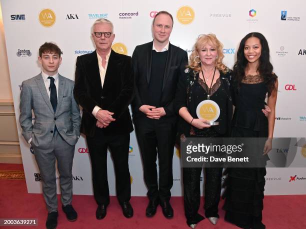 Louis McCartney, Stephen Daldry, Justin Martin, Producer Sonia Friedman and Ella Karuna Williams pose in the Winners Room at The 24th Annual...