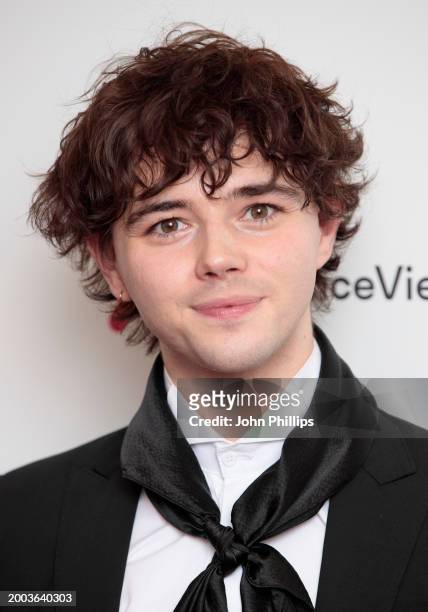 Jack Wolfe seen during the WhatsOnStage Awards Awards 2024 Winners Room at the London Palladium on February 11, 2024 in London, England.