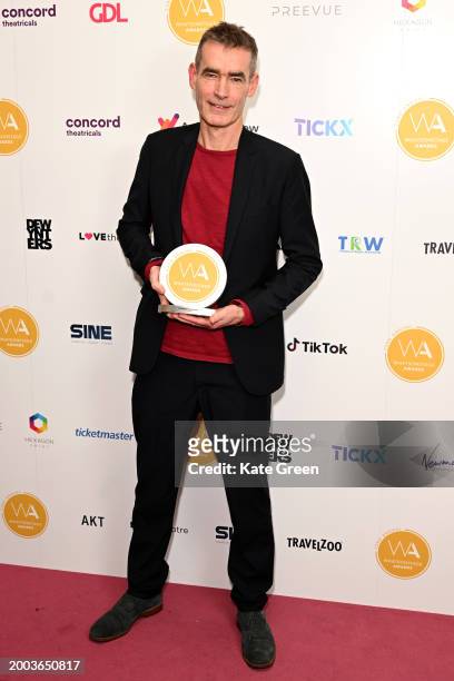 Rufus Norris inside the WhatsOnStage Awards 2024 Winners Room at the London Palladium on February 11, 2024 in London, England.