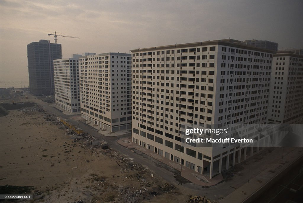 Building  construction project, elevated view