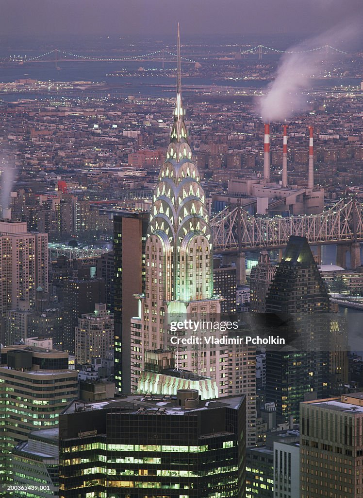 USA, New York, New York City, Chrysler Building, night